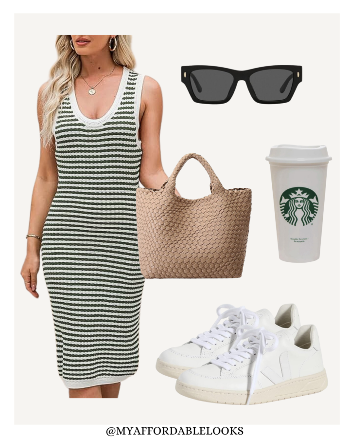 sneaker and dress outfit idea