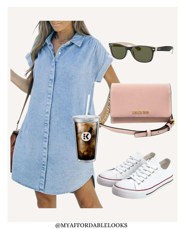 denim dress outfit idea