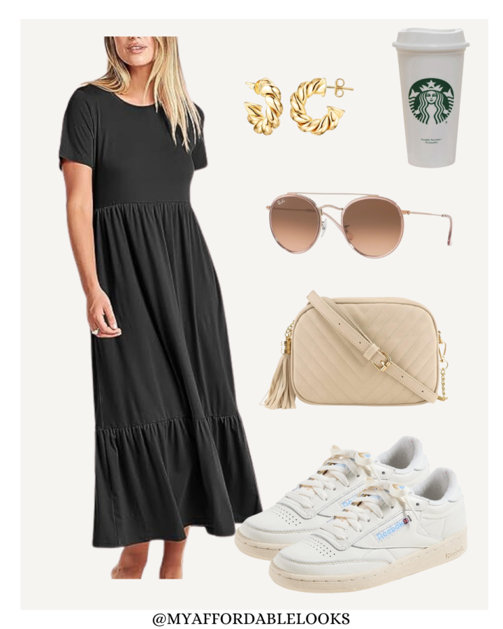 midi dress outfit idea