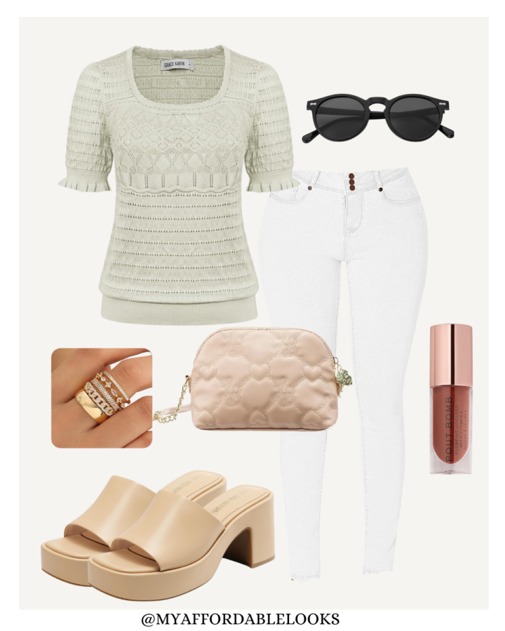 white jean outfit idea